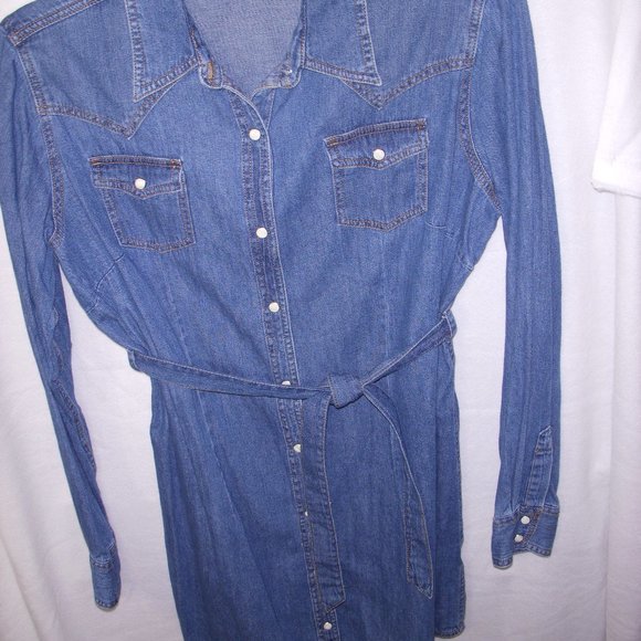 Wrangler Retro Size XXL Long Sleeve Denim Dress - Picture 1 of 5